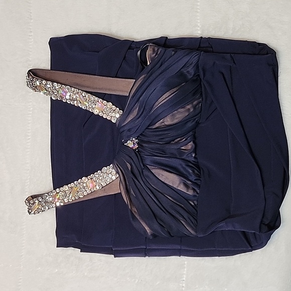 Deb - Juniors Size Small - Blue Formal Short Dress - Picture 3 of 5